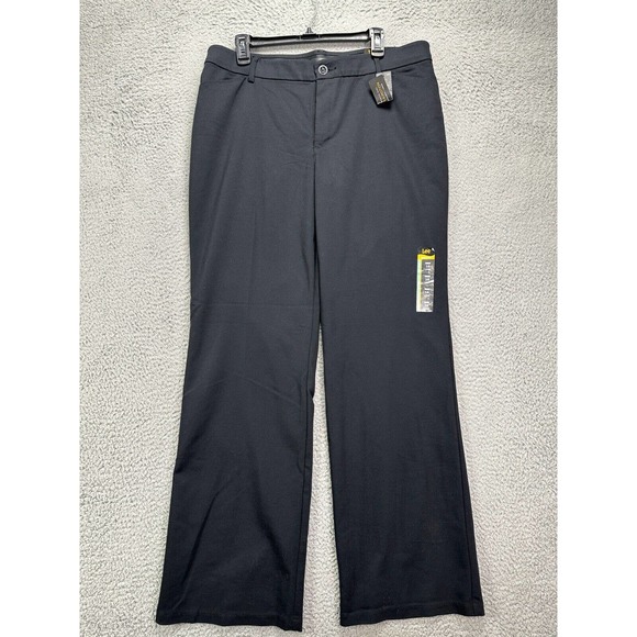 Lee Pants - Lee Pants Women 16 Long Black Trouser Dress Regular Fit Mid Rise Flex Motion NEW